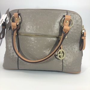 Giani Bernini Faux Ostrich Dome Satchel - Tan